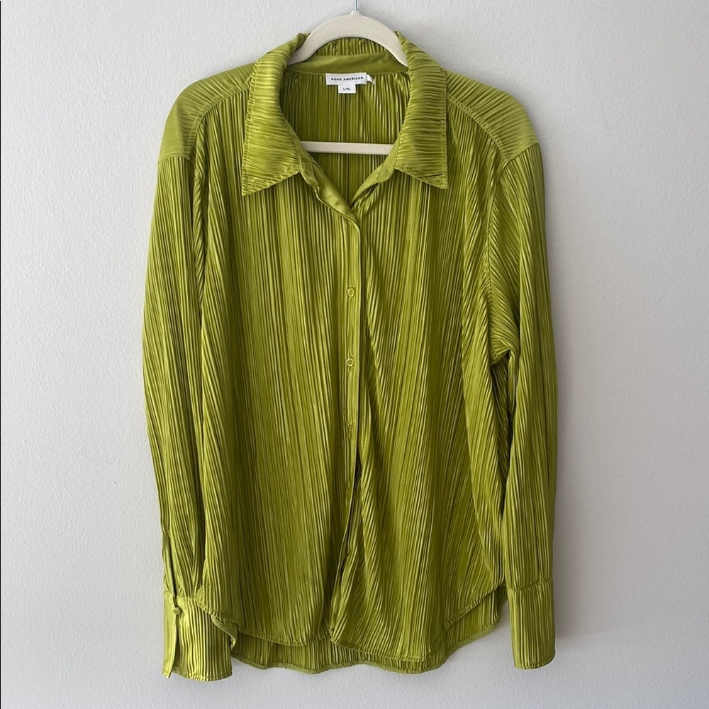 Good American Lime Green Button Down Shirt